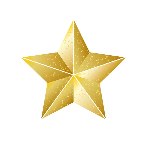 Іскриста сяюча золота різдвяна зірка на білому — стоковий вектор