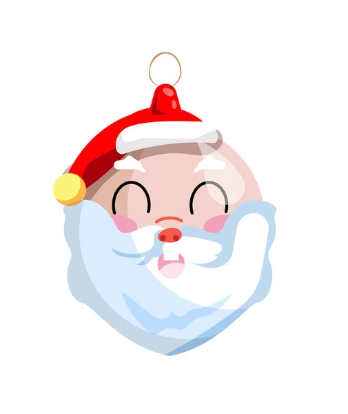 Smiling santa clause christmas ball isolated on white — Stock Vector