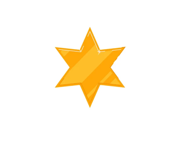Décoration de couronne de Noël étoile dorée à six pointes — Image vectorielle