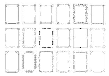 Dekoratif çerçeve, dekoratif kenar ve vignette izole edildi