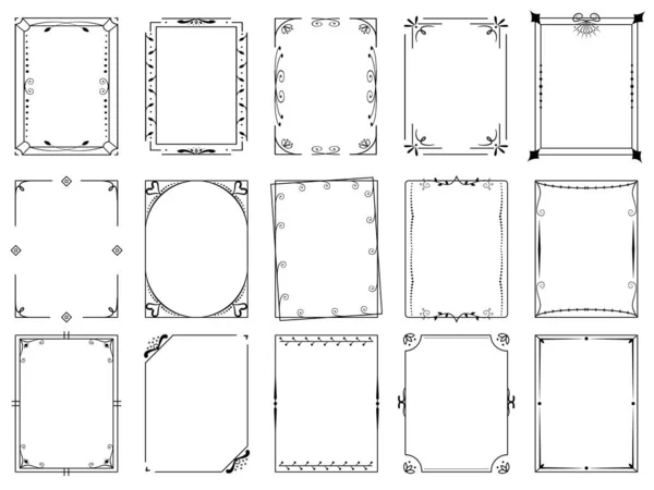 Marco ornamental decorativo y filigrana borde conjunto — Archivo Imágenes Vectoriales