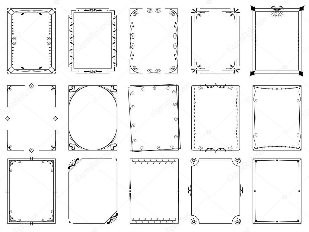 Decorative ornamental frame and filigree border set