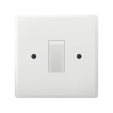 Tek ışık düğmesi modeli beyaz arkaplanda izole edildi