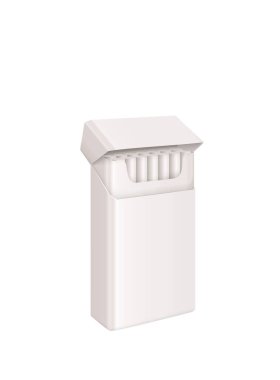 Sigara paketi, beyaz üzerinde üç boyutlu gerçekçi bir maket.