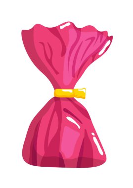 Beyaz arka planda izole edilmiş ambalajda tatlı trüf şekeri