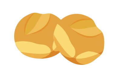 Beyaz arkaplanda izole edilmiş küçük yuvarlak kaiser çöreği