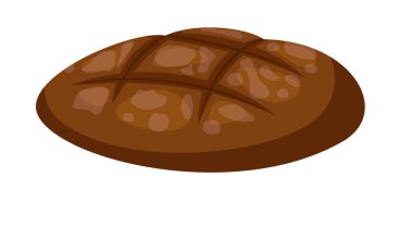 Beyaz arkaplanda pişmiş ekşi ekmek kafası