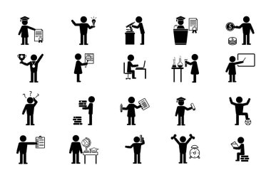 Çevrimiçi eğitim, e-öğrenme simgesi seti