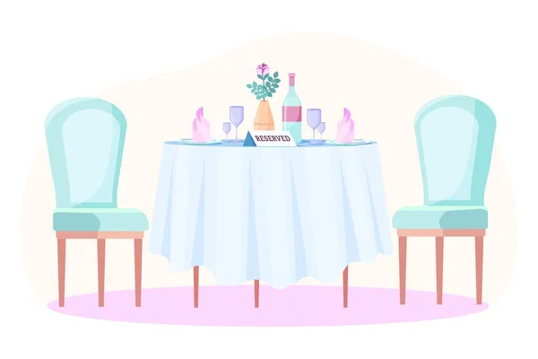 Restaurante reservado mesa romance interior — Archivo Imágenes Vectoriales