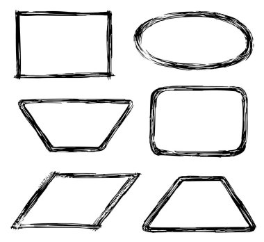 Grunge fırça doğrusal çerçeve, vuruş veya kenar ayarları