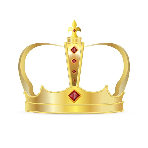 Királyi korona. Elszigetelt reális királyi arany korona — Stock Vector