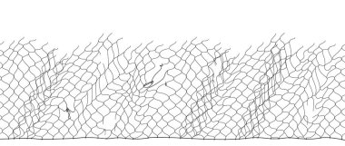 Black fisherman rope net vector seamless texture on white clipart