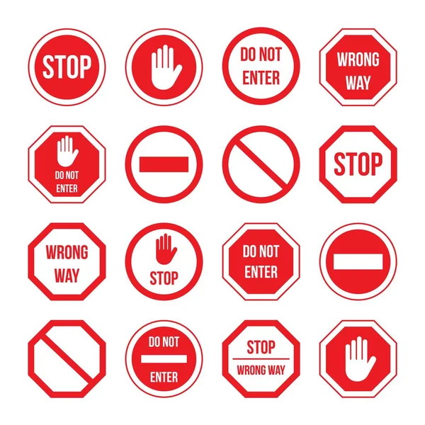 Señal de stop con información de mensaje de advertencia — Archivo Imágenes Vectoriales