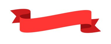 Beyaz arkaplanda kırmızı saten dekoratif bant izole