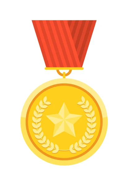 Trophée de vainqueur du championnat médaille d'or sur blanc — Image vectorielle