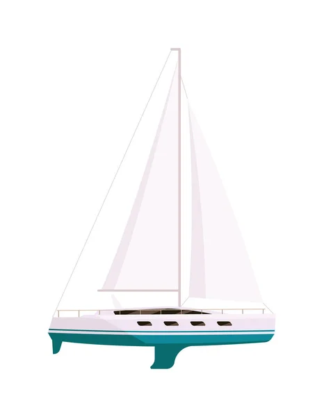 Barco costoso para windsurf aislado en blanco — Vector de stock