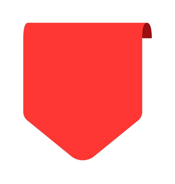 Bandeira de fita de marcador vermelho simples isolada no branco —  Vetores de Stock