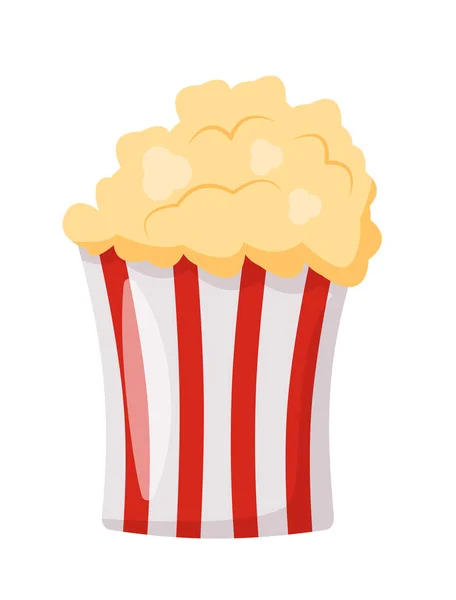 Popcorn gestreifte Packung Fast Food Snack isoliert auf weiß — Stockvektor