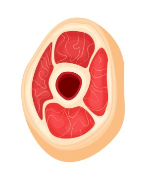 Beyaz arka planda çiğ jambon dilimi