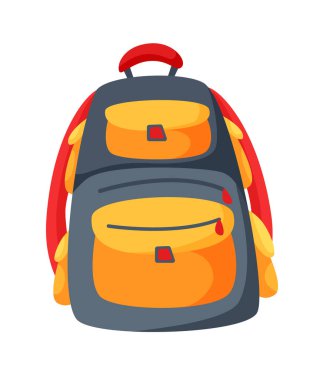 Sırt çantası turizm ekipmanları beyaz üzerine izole