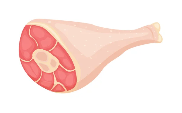 Carne cruda fresca diaria de dibujos animados aislada sobre fondo blanco — Vector de stock