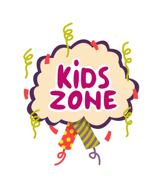 Dětská zóna pro volný čas a herní logo izolované na bílém — Stockový vektor
