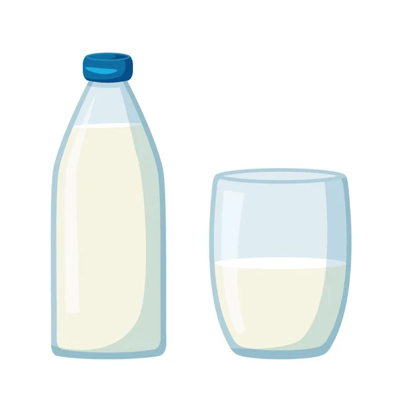 하얀 배경에 분리되어 있는 신선 한 유기 우유 — 스톡 벡터