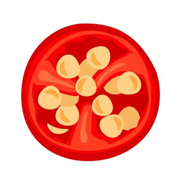 Beyaz arka planda izole edilmiş acı biber dilimi