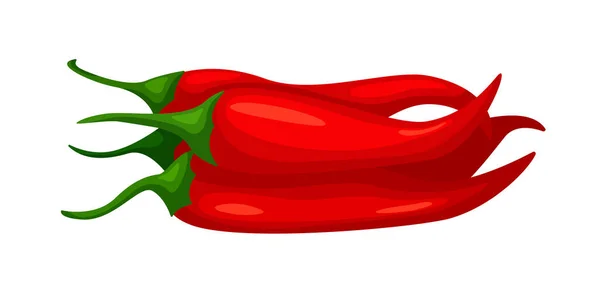 Σωρός καυτερής πιπεριάς απομονωμένος σε λευκό φόντο — Διανυσματικό Αρχείο