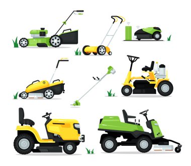 Motor ve mekanik makası olan çimen taşıma makinesi