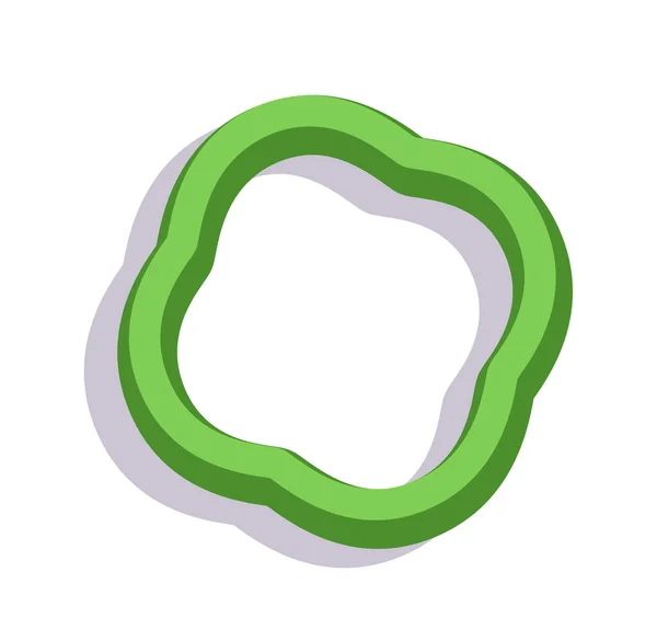 Bulgarische grüne Paprika Ring isoliert auf weißem Hintergrund — Stockvektor
