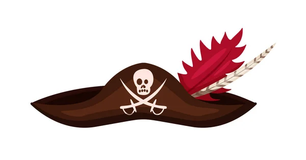 Gorra pirata con el símbolo del cráneo aislado sobre fondo blanco Ilustración De Stock