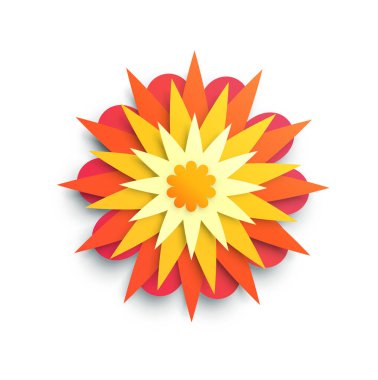 Vektör kağıt origami ögesi beyaz üzerine izole