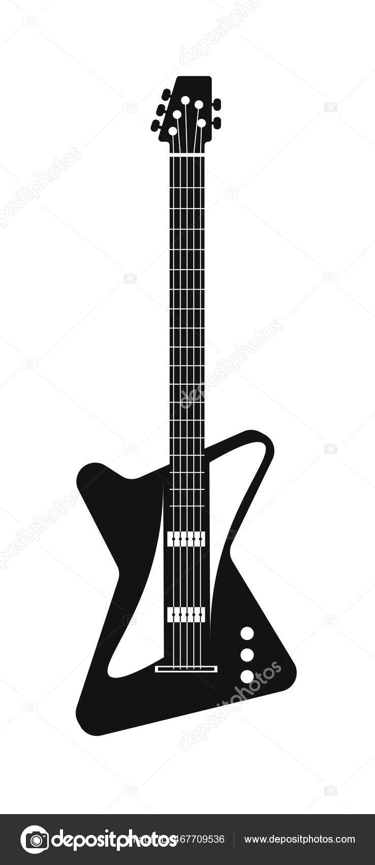 Vector Rock Gitarre isoliert auf weißem Hintergrund Stock-Vektorbild von  ©studioworkstock 467709536, image size:738x1700