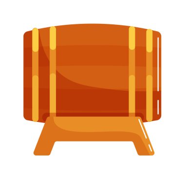 Tahta meşe varili beyaz arkaplanda izole edilmiş.