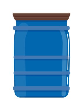 Plastik mavi silindir deposu beyaza izole edildi