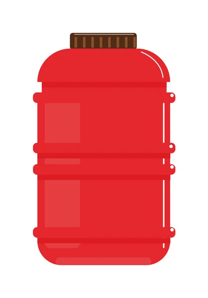 Červená plastová zásobník izolované na bílém pozadí — Stockový vektor