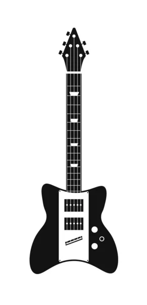 Guitarra elétrica preta isolada no fundo branco — Vetor de Stock