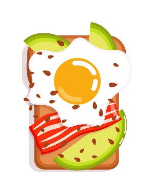 Kızarmış yumurtalı sandviç. Fast food beyaz üzerine izole edilmiş.