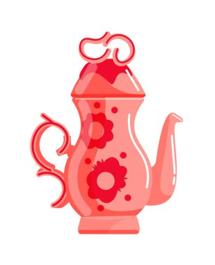 Beyaz arkaplanda izole edilmiş eski moda çaydanlık.