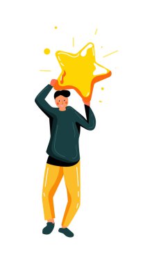 Pozitif geri bildirim için izole edilmiş adam derecelendirme yıldızı