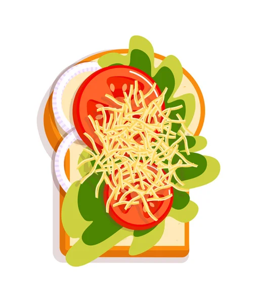 Fastfood sendvič toust izolované na bílém pozadí — Stockový vektor