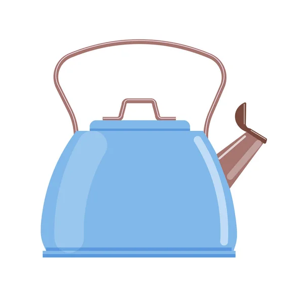 Blue teapot kettle isolated on white background — Stock Vector