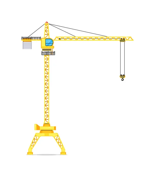 Grue de construction isolée sur fond blanc — Image vectorielle