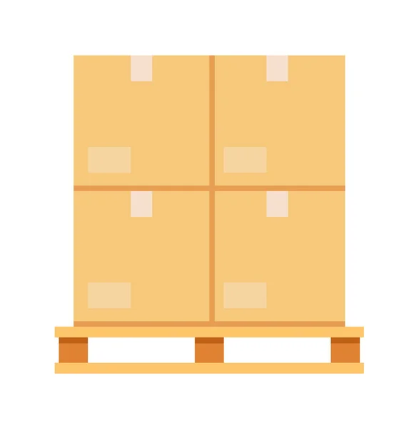 Paketpalette isoliert auf weißem Hintergrund — Stockvektor
