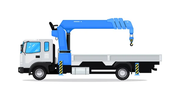 Maquinaria comercial de camiones grúa automática aislada en blanco Gráficos Vectoriales