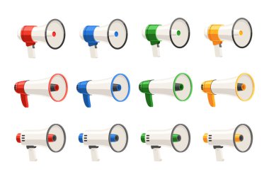 Gerçekçi megafon farklı şekillerde ve büyük bir set oluşturur.