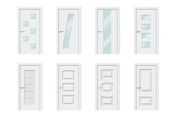 Λευκή πόρτα για το σπίτι και το γραφείο εσωτερικό σχεδιασμό εισόδου — Διανυσματικό Αρχείο