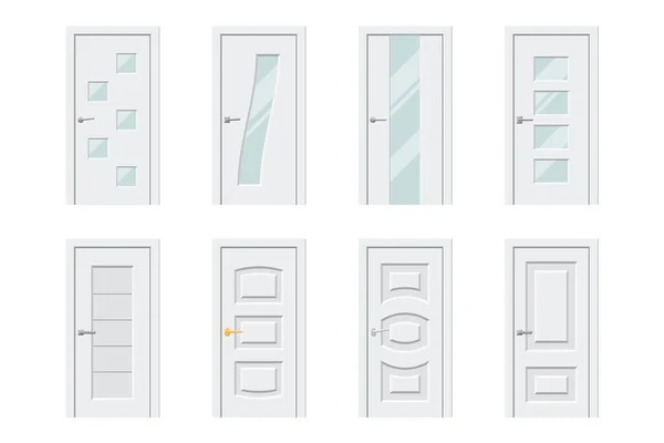 Porte blanche pour la conception d'entrée intérieure de maison et de bureau Graphismes Vectoriels