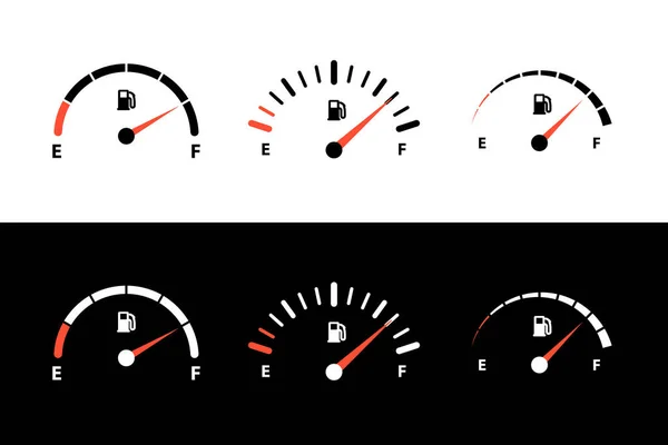 Indicador de indicador de combustible indicador, medidor aislado conjunto Gráficos Vectoriales